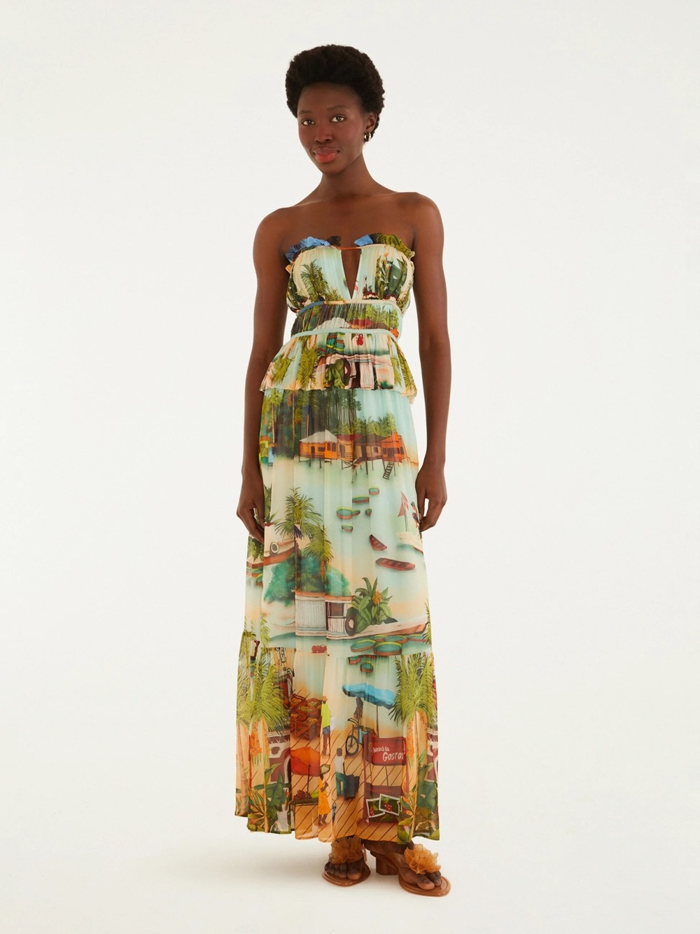Farm Rio Vida de Amazônida Strapless Dress - Picture 2 of 3